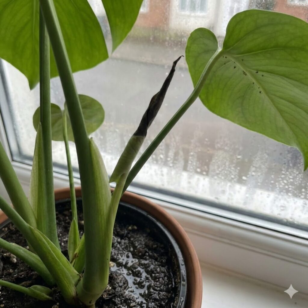 モンステラの新芽が黒い主な原因と理由