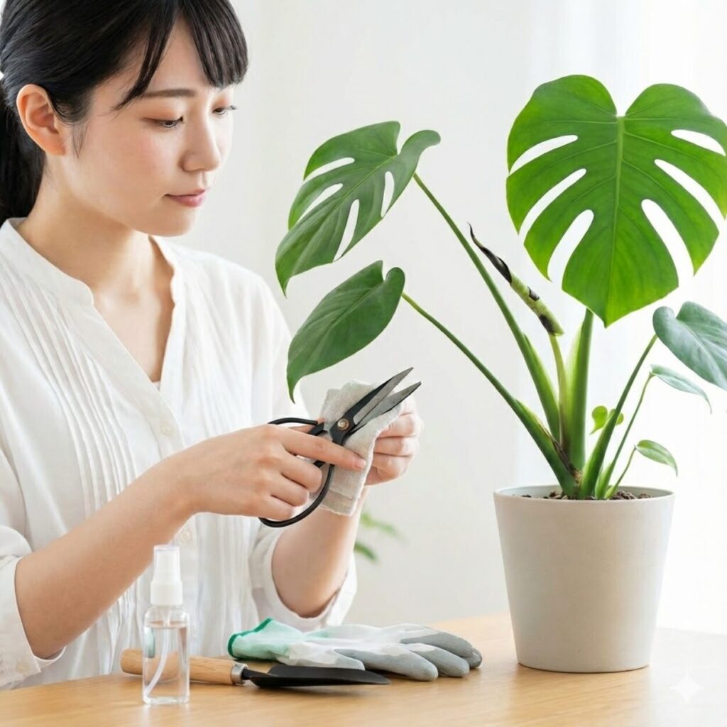 モンステラの新芽が黒い場合の対処法