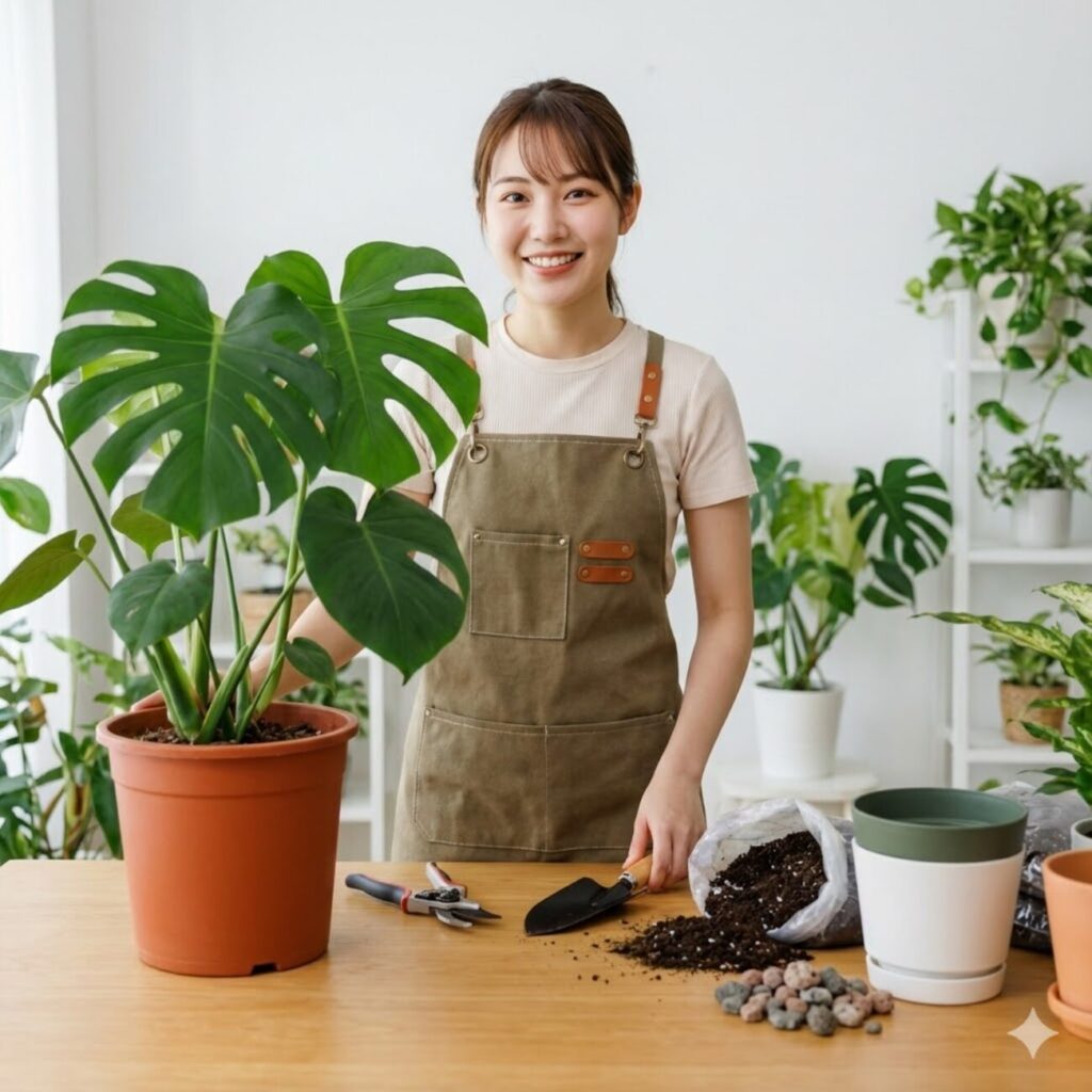 モンステラの株分け時期に行う手順と方法