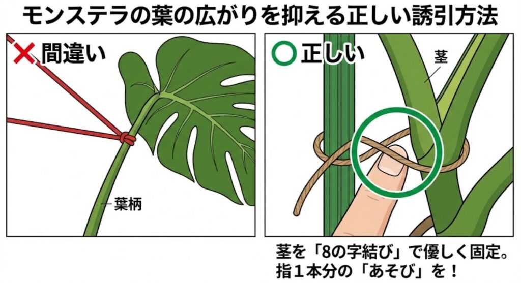 モンステラの葉の広がりを抑える方法
