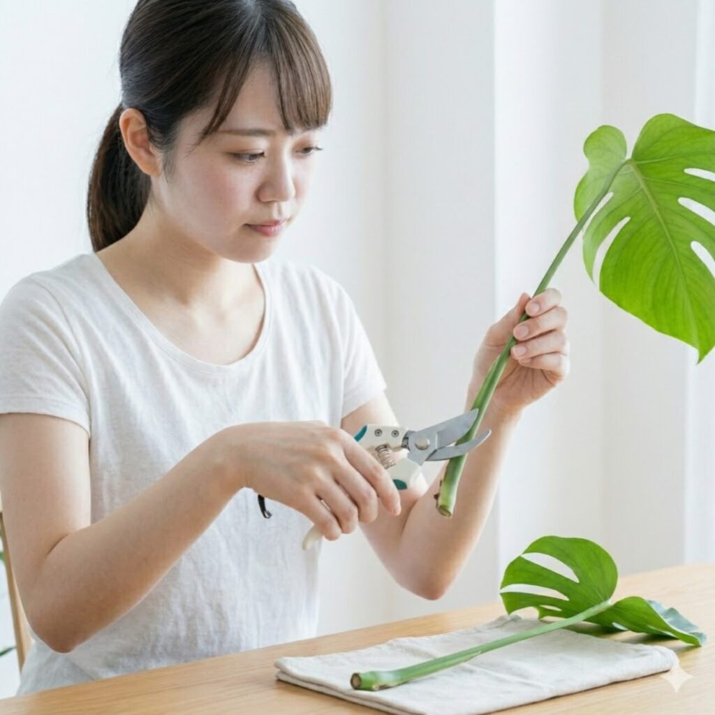 モンステラを太くする切り戻しのコツ