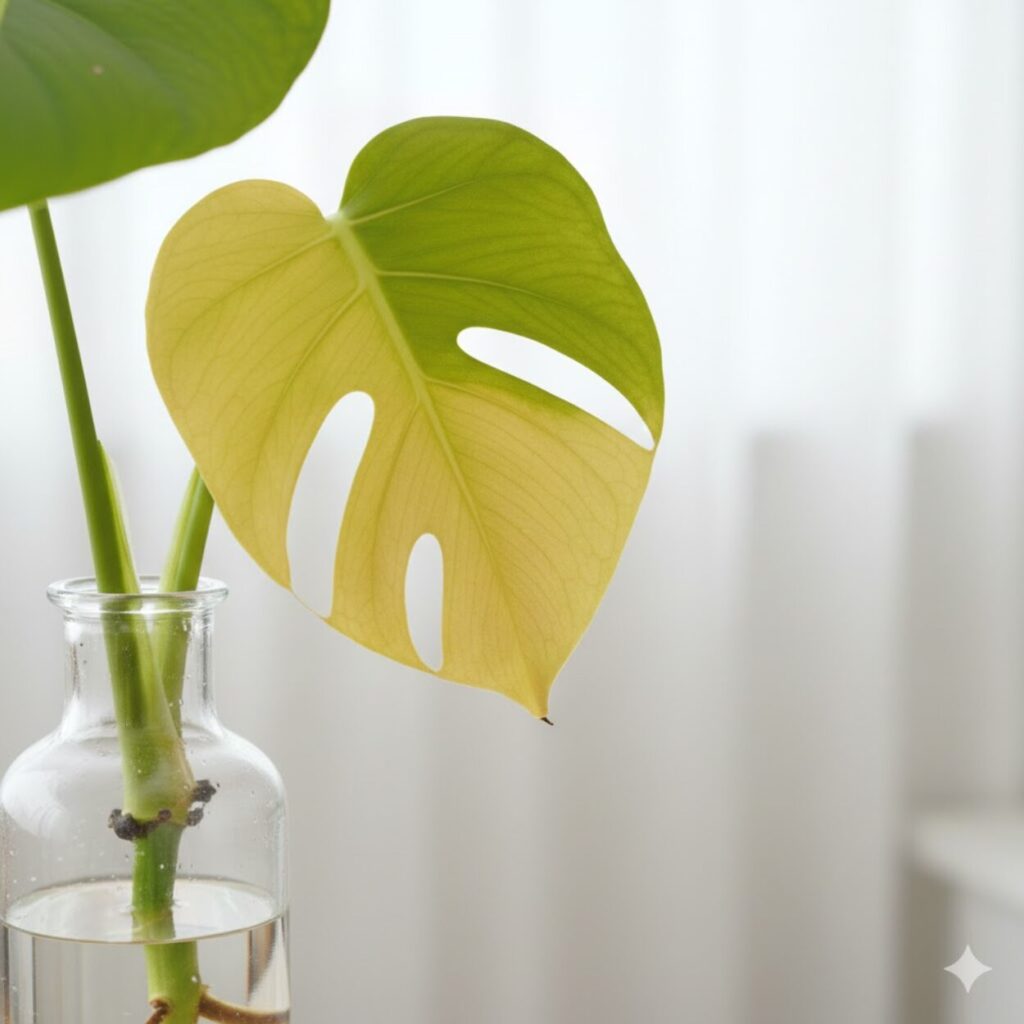 モンステラ 挿し木中に葉っぱが黄色くなる原因と対処法