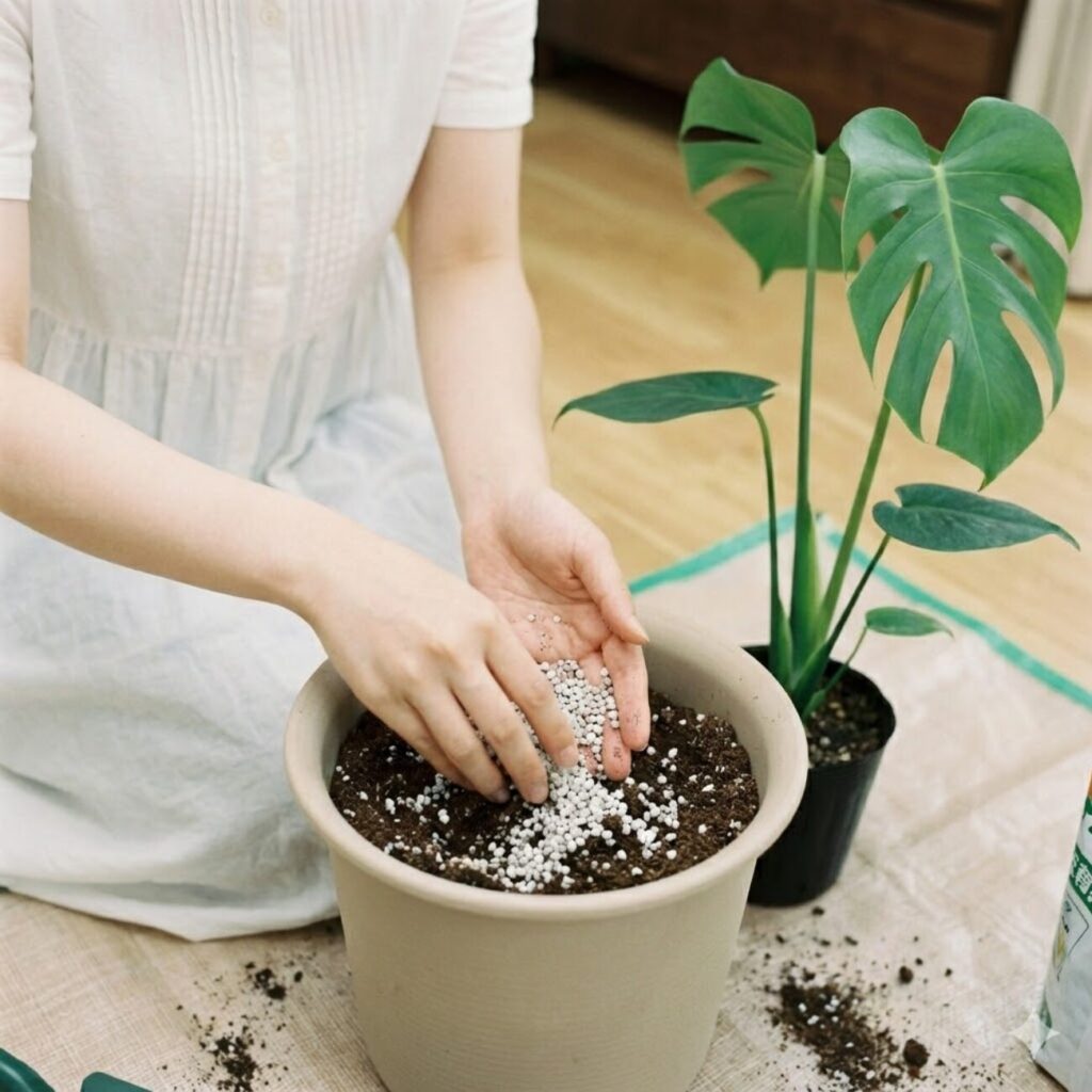モンステラ 植え替え時の元肥の入れ方とコツ