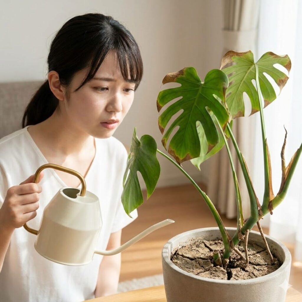 モンステラ 水切れや乾燥が原因の場合