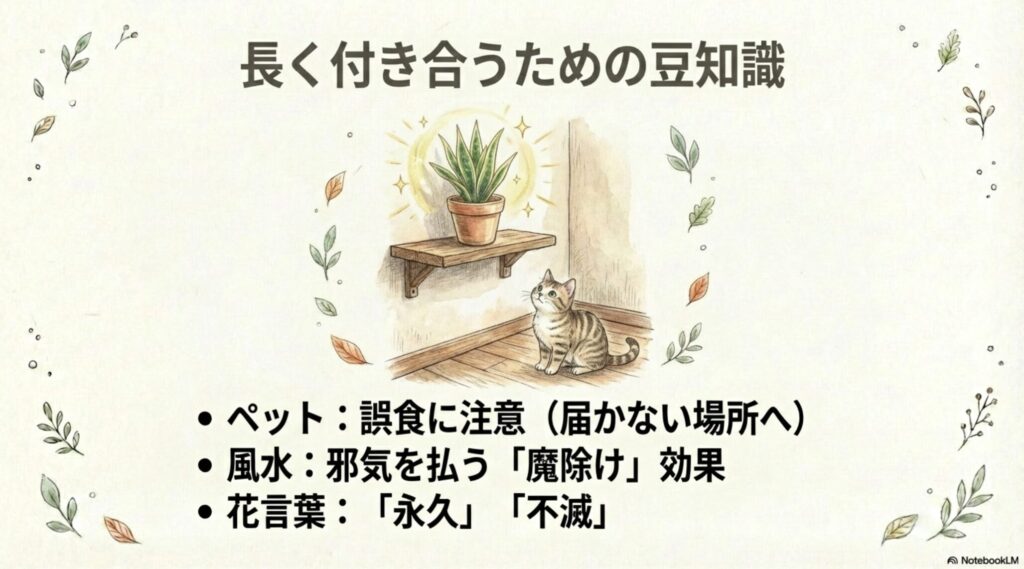 サンスベリア・ハニーの花言葉・風水効果とペットへの注意点