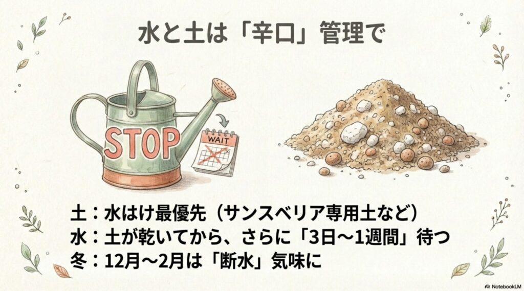 サンスベリア・ハニーの水やりと土の辛口管理マニュアル