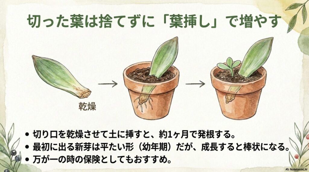 サンスベリアの葉挿しの手順と新芽が出るまでの流れ