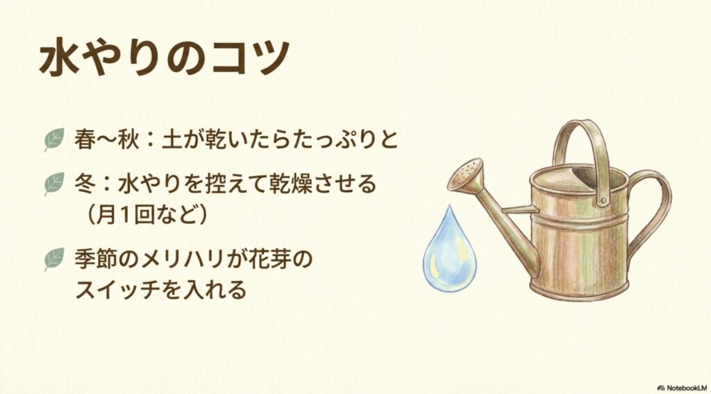 サンスベリアの季節ごとの水やりのメリハリ（春～秋と冬の違い）