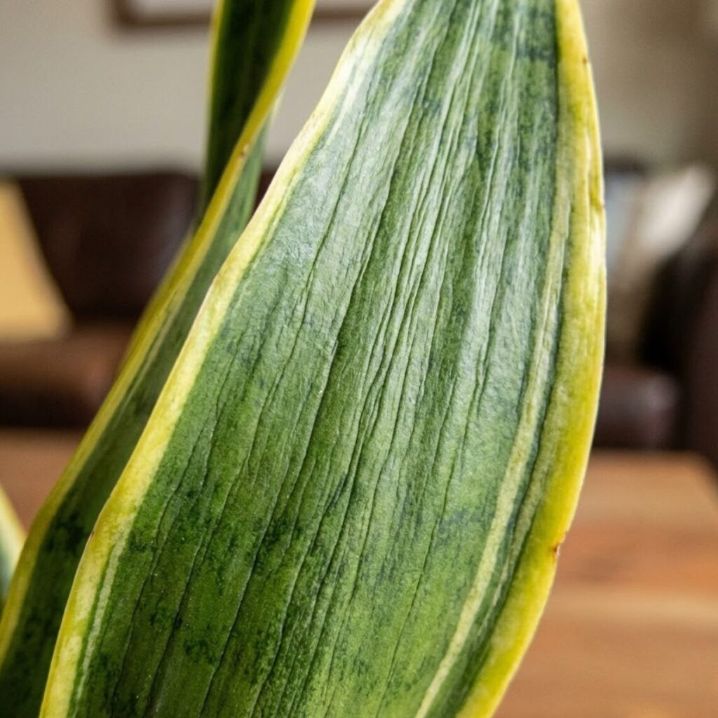 水切れでシワができているサンスベリア