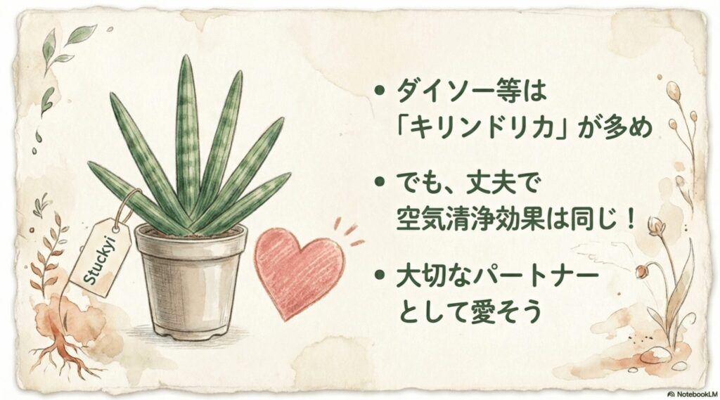 ダイソー等で流通するスタッキーの代替品「キリンドリカ」も空気清浄効果があり丈夫なパートナー