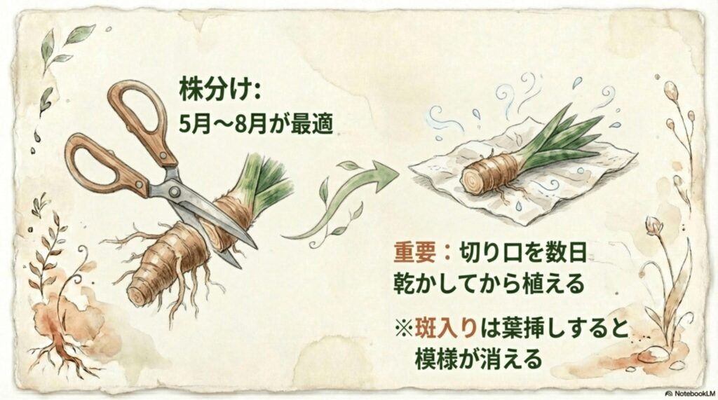 サンスベリアの株分けは5月〜8月が最適。切り口を数日乾かしてから植えることが重要