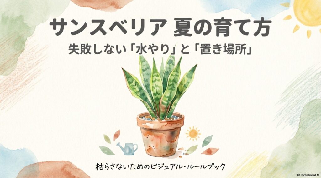 サンスベリアの夏の育て方。失敗しない水やりと置き場所のビジュアルルールブック。
