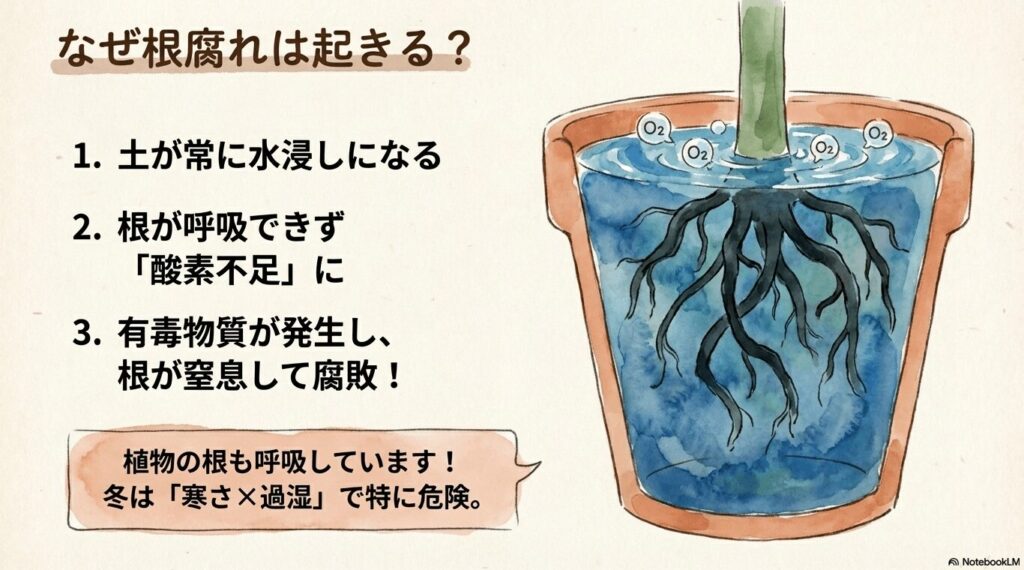 幹がブヨブヨなら根腐れ、カチカチでシワがあれば水切れというパキラの状態の違い