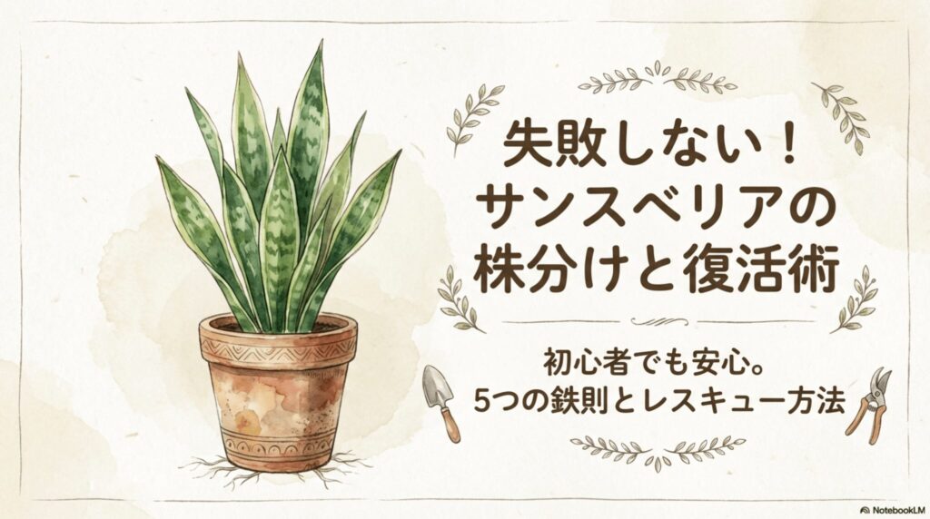 失敗しない！サンスベリアの株分けと復活術。初心者向けの5つの鉄則とレスキュー方法